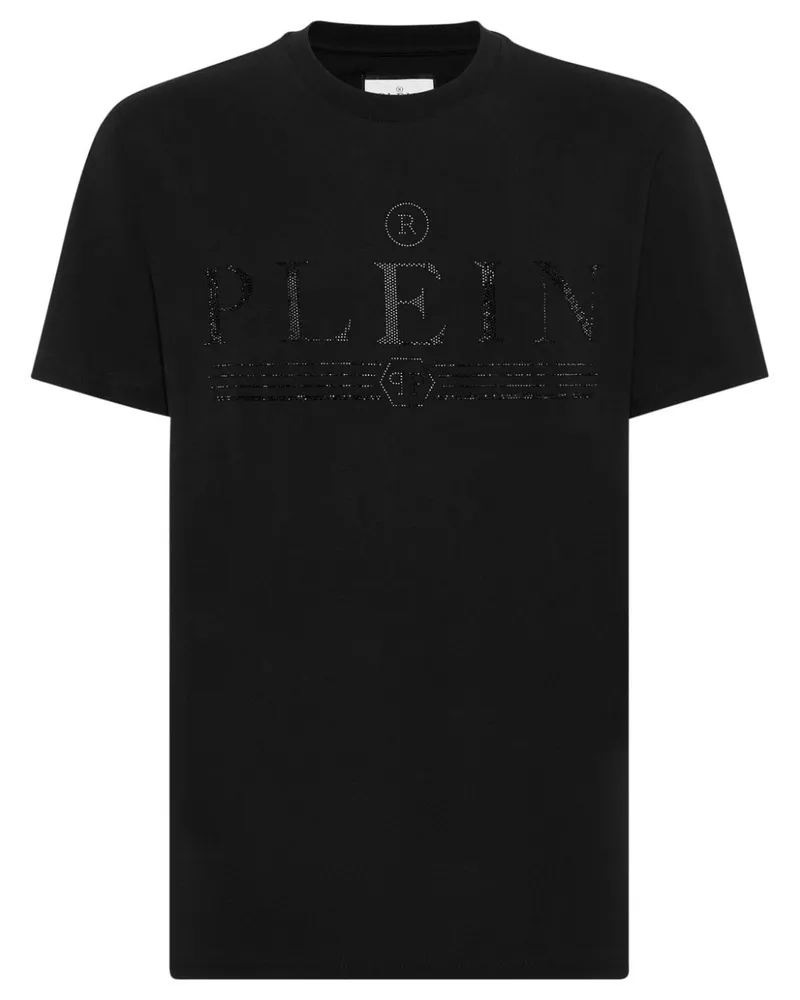 Philipp Plein T-Shirt mit Logo-Verzierung - Schwarz Schwarz
