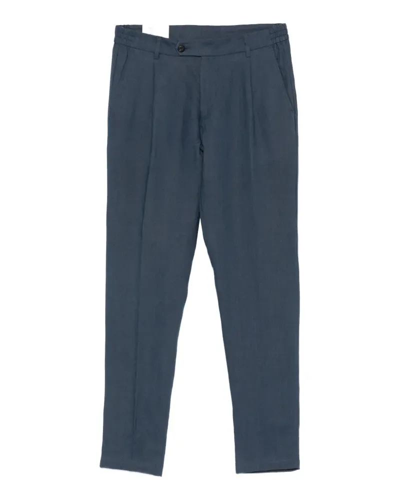 Eleventy pleated linen trousers - Blau Blau
