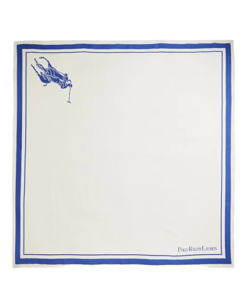 Ralph Lauren Schal mit gestreiftem Logo - Weiß Weiß