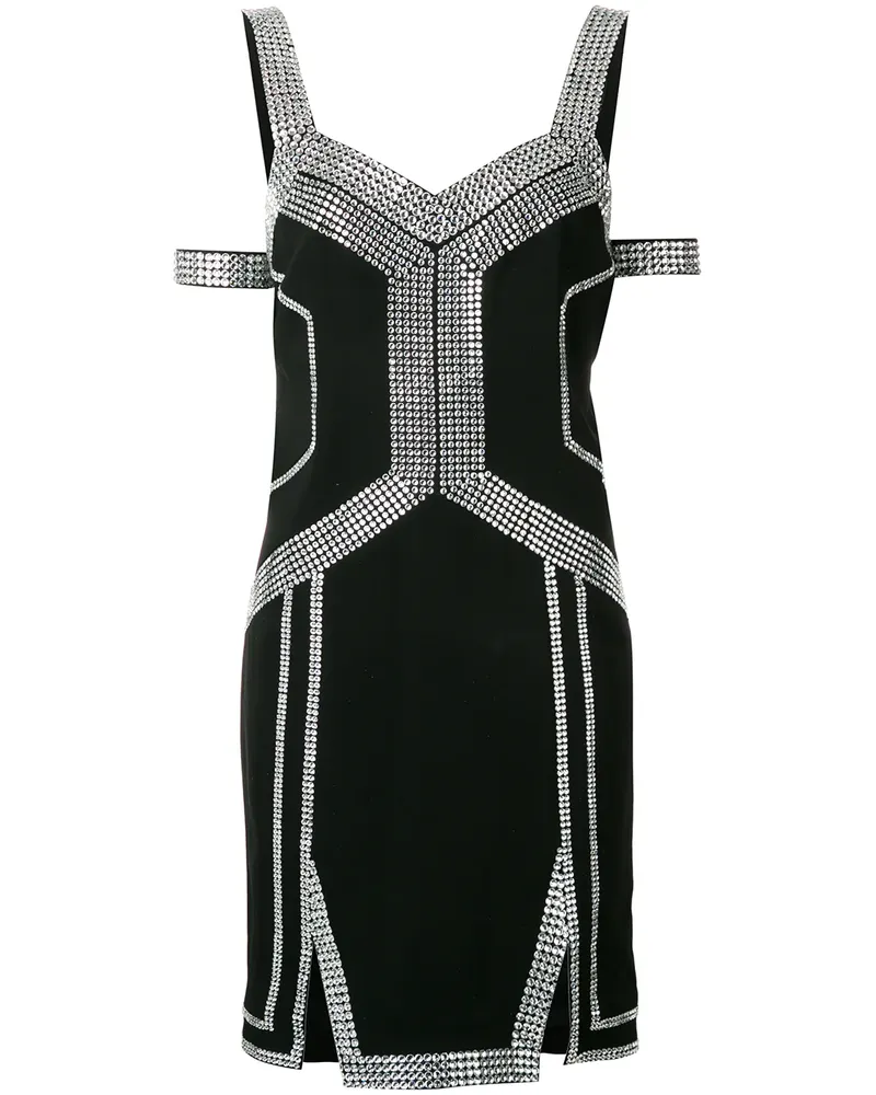Philipp Plein Kleid mit Kristallen - Schwarz Schwarz