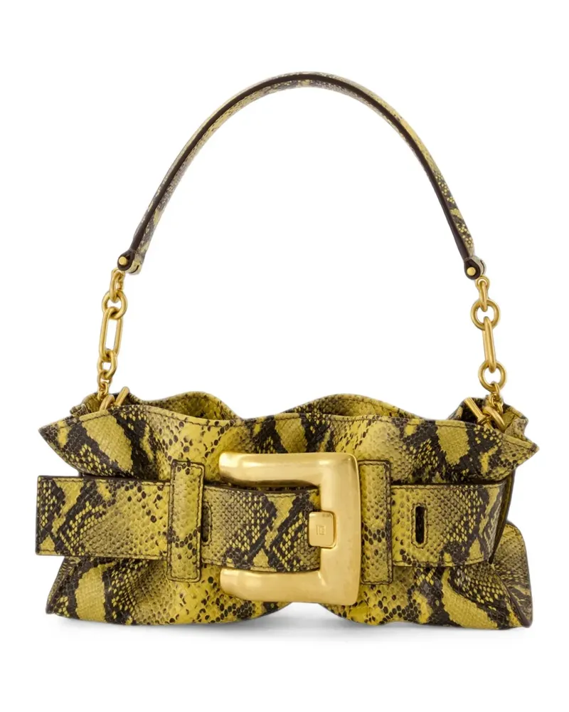 Balmain Anthem snakeskin-effect shoulder bag - Gelb Gelb