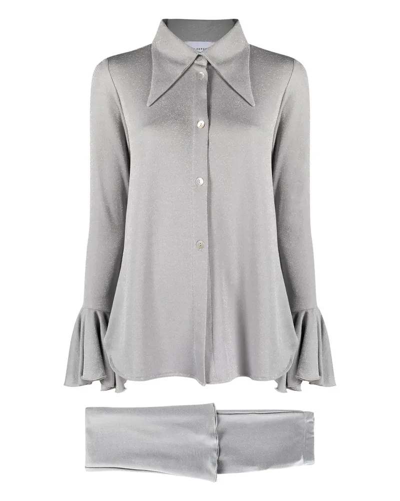SLEEPER Zweifarbiger Lurex-Anzug - Grau Grau