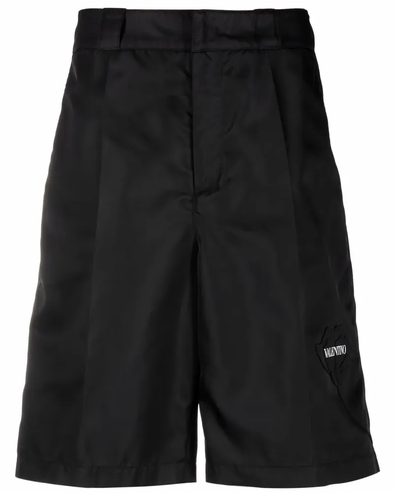Valentino Garavani Knielange Shorts mit Logo-Print - Schwarz Schwarz