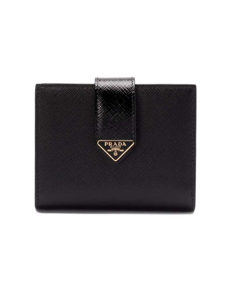 Prada Portemonnaie mit Triangel-Logo - Schwarz Schwarz