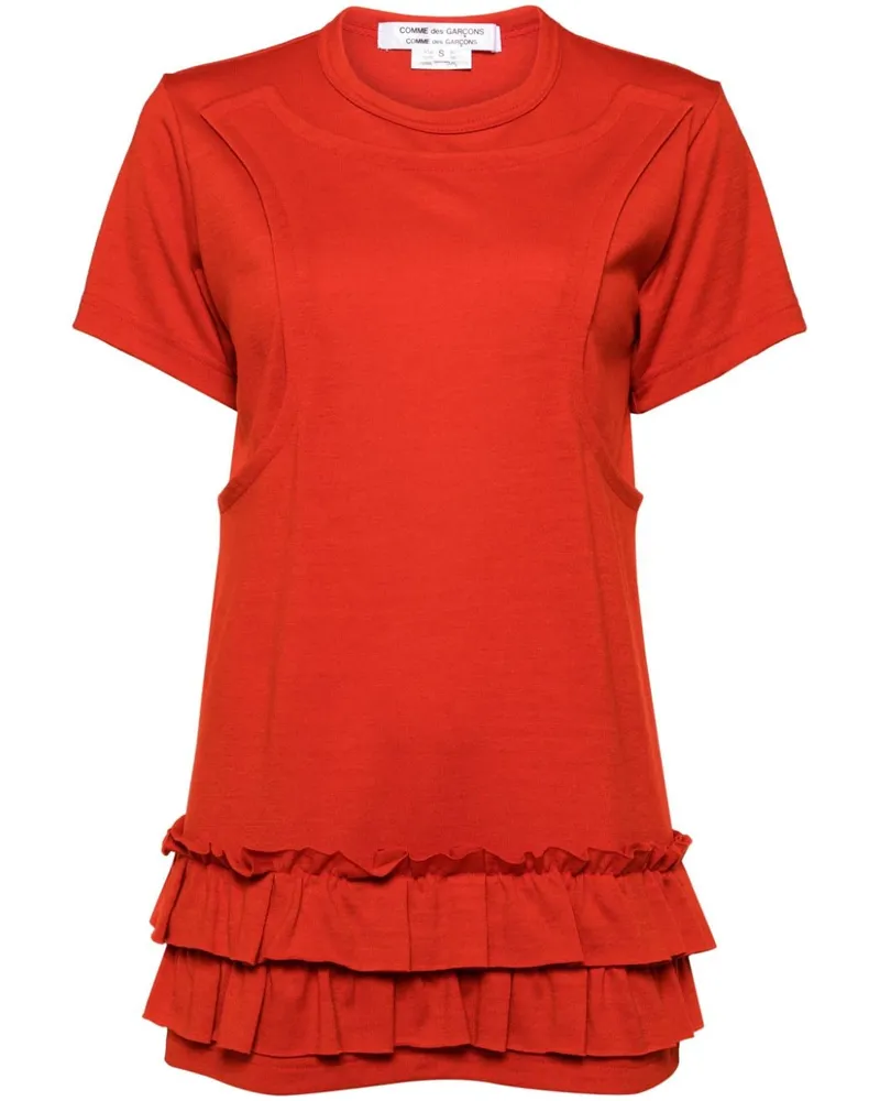 Comme des Garçons T-Shirt mit Rüschen - Rot Rot