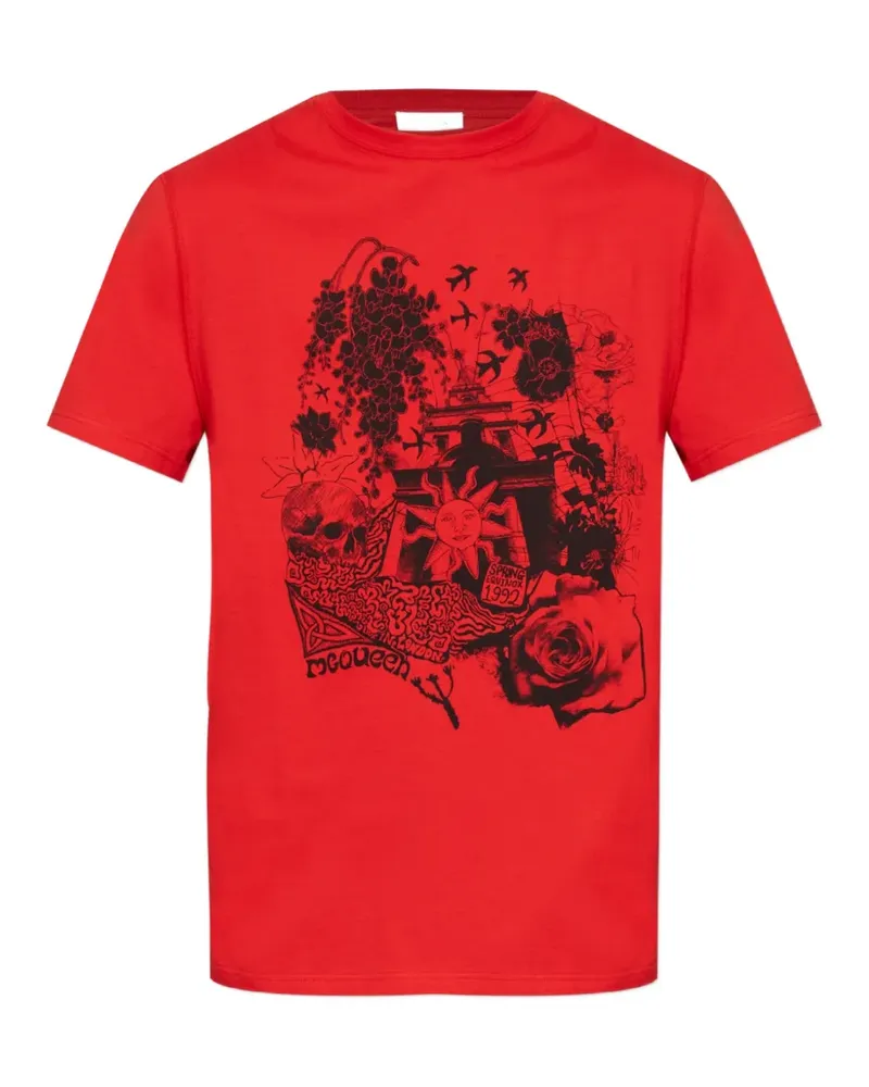 Alexander McQueen graphic-print T-shirt - Rot Rot
