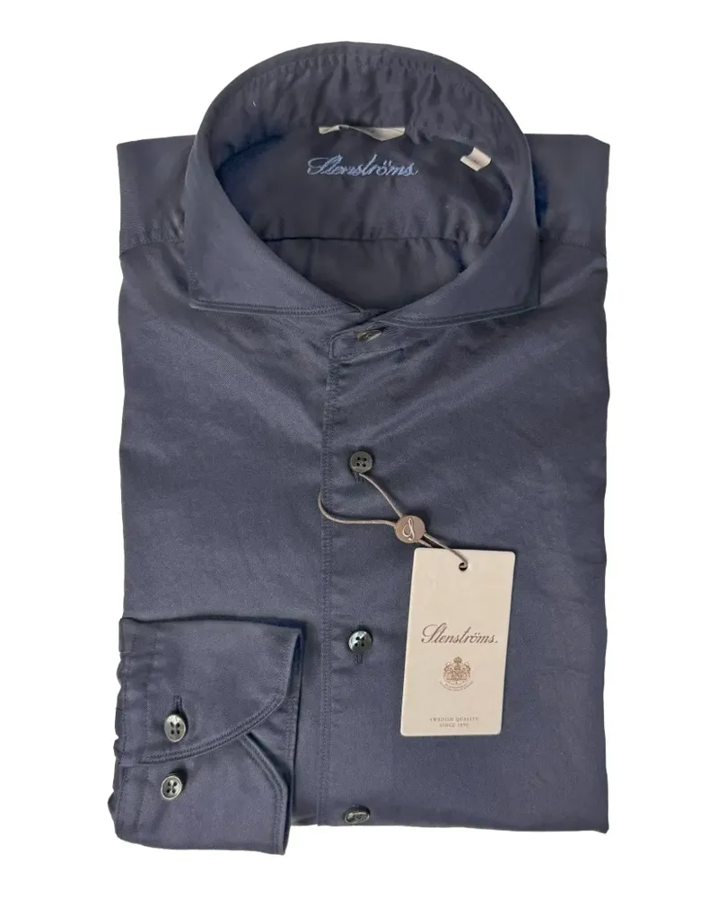 Stenströms Hemd aus Twill - Blau Blau