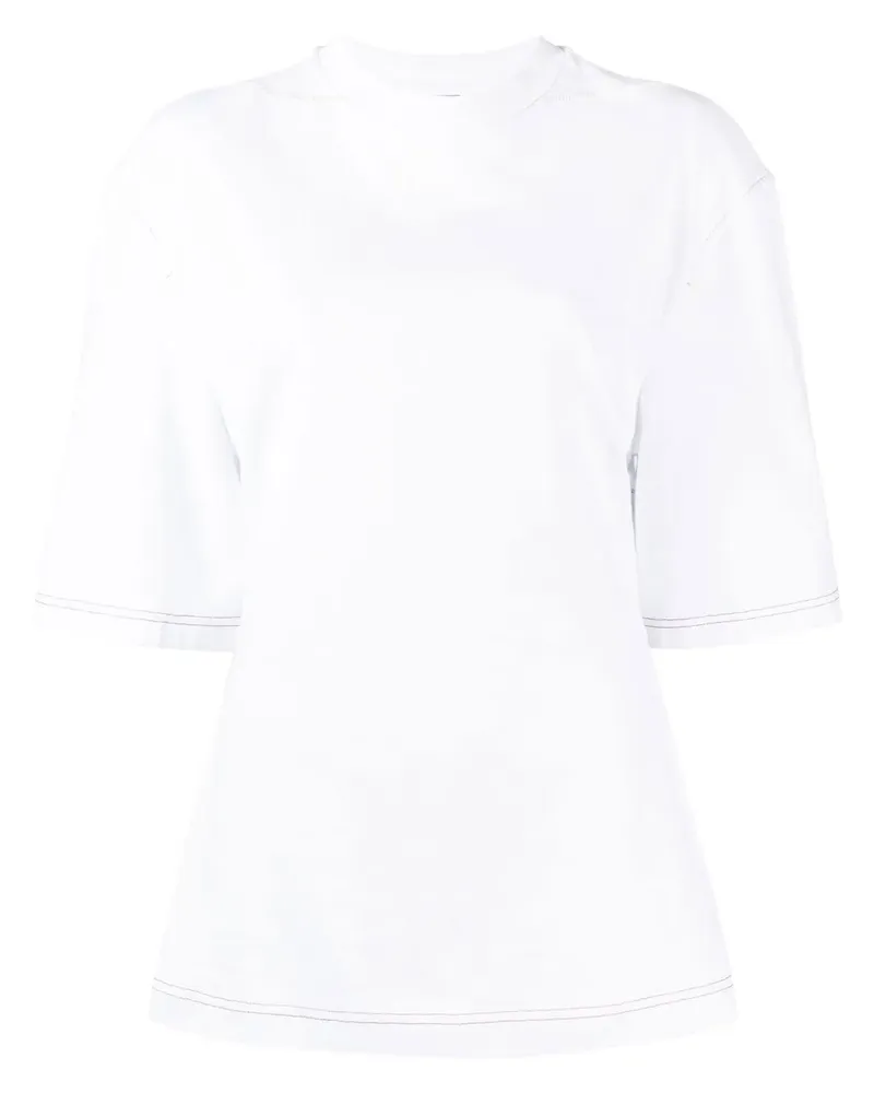 Jacquemus T-Shirt mit Kontrastnähten - Weiß Weiß