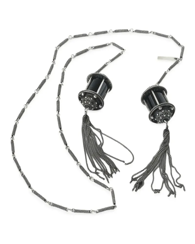 Ann Demeulemeester Kator tassel-detail lantern necklace - Silber Silber