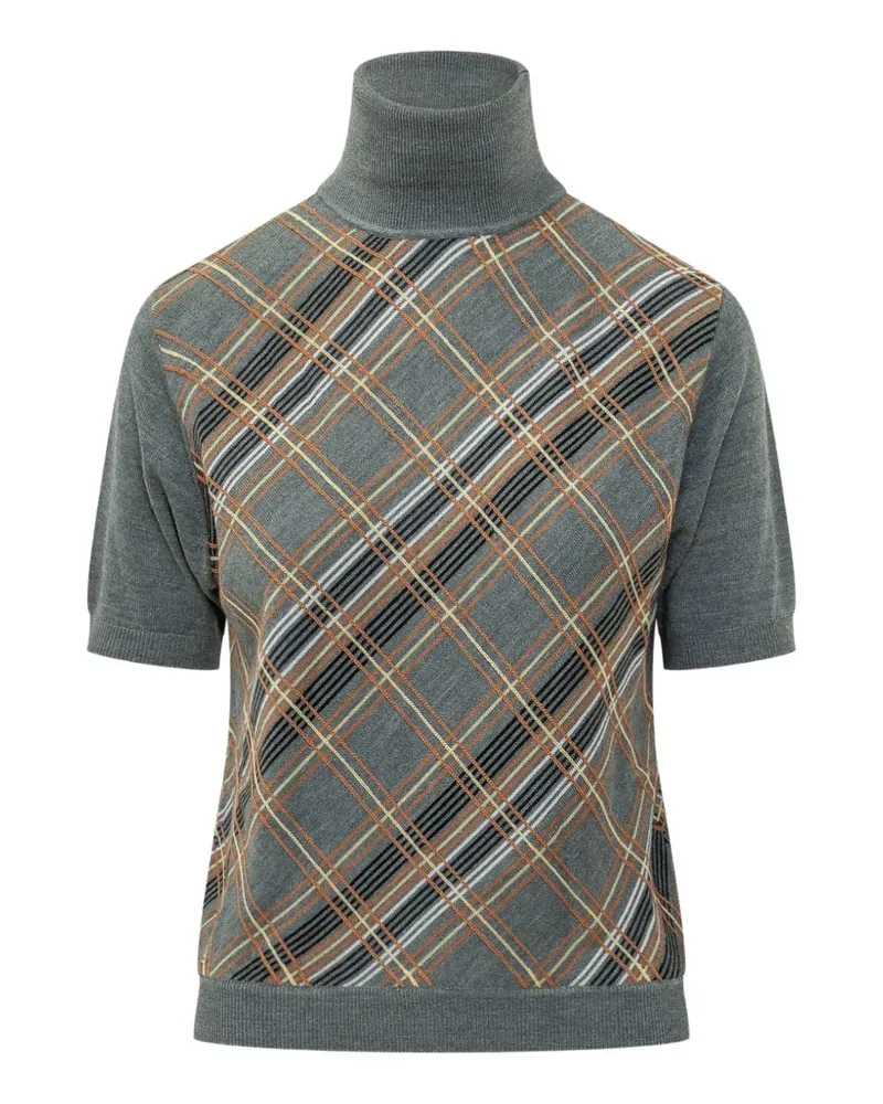 TELA Malika check-pattern sweater - Grau Grau