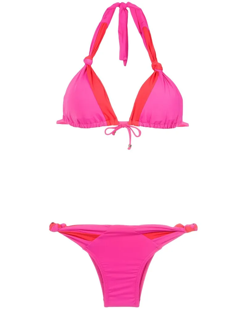 Amir Slama Bikini mit Netzeinsätzen - Rosa Rosa