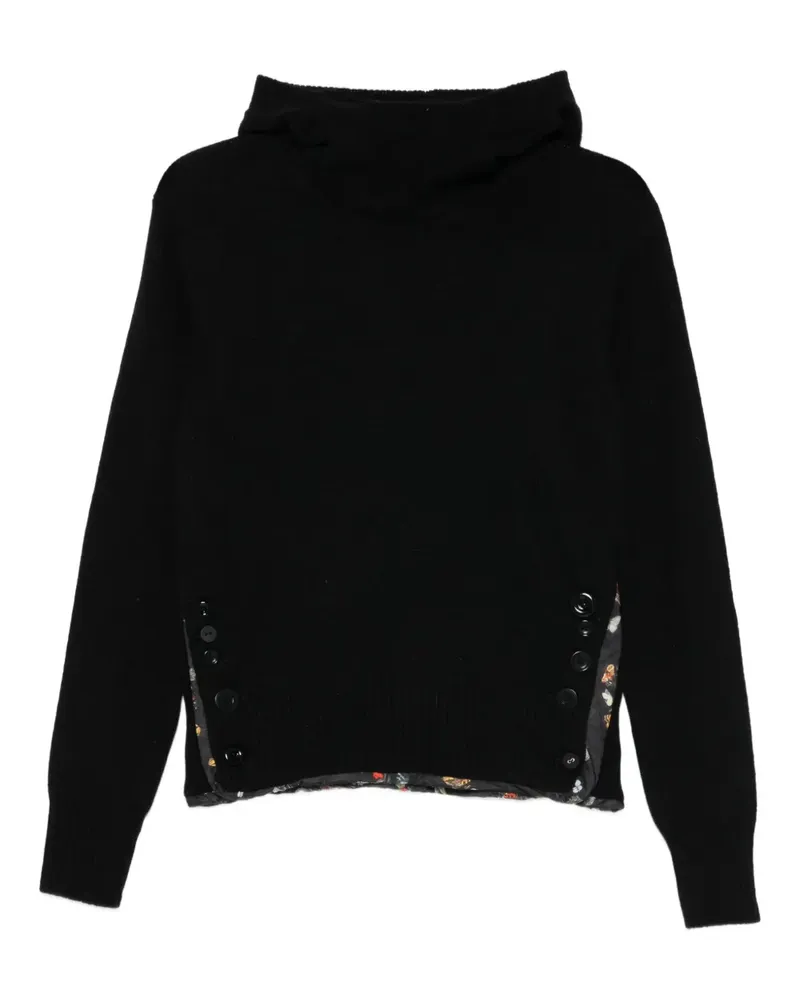 Undercover Pullover mit Blumenbesatz - Schwarz Schwarz