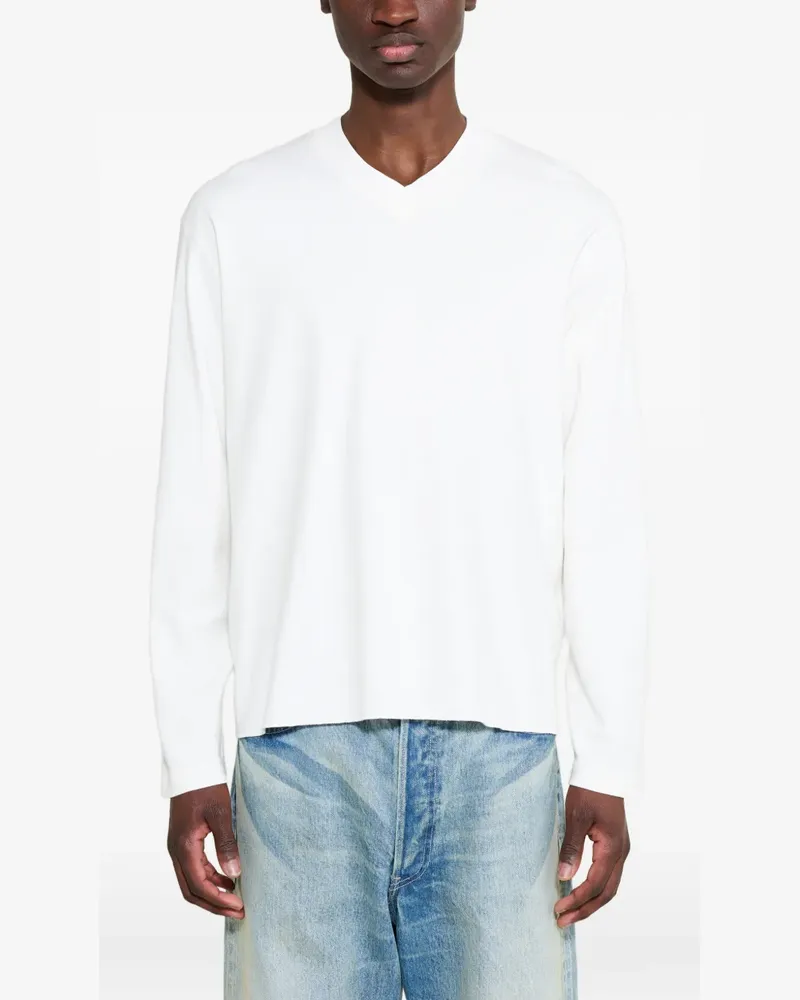 Lady White Co. V-neck long-sleeve T-shirt - Weiß Weiß