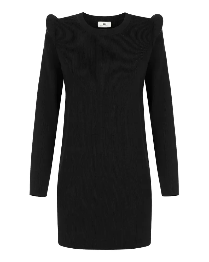 Elisabetta Franchi Minikleid aus Strick mit 3D-Details - Schwarz Schwarz
