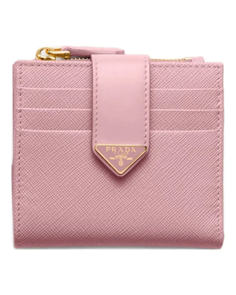 Prada small saffiano and smooth leather wallet - Rosa Rosa