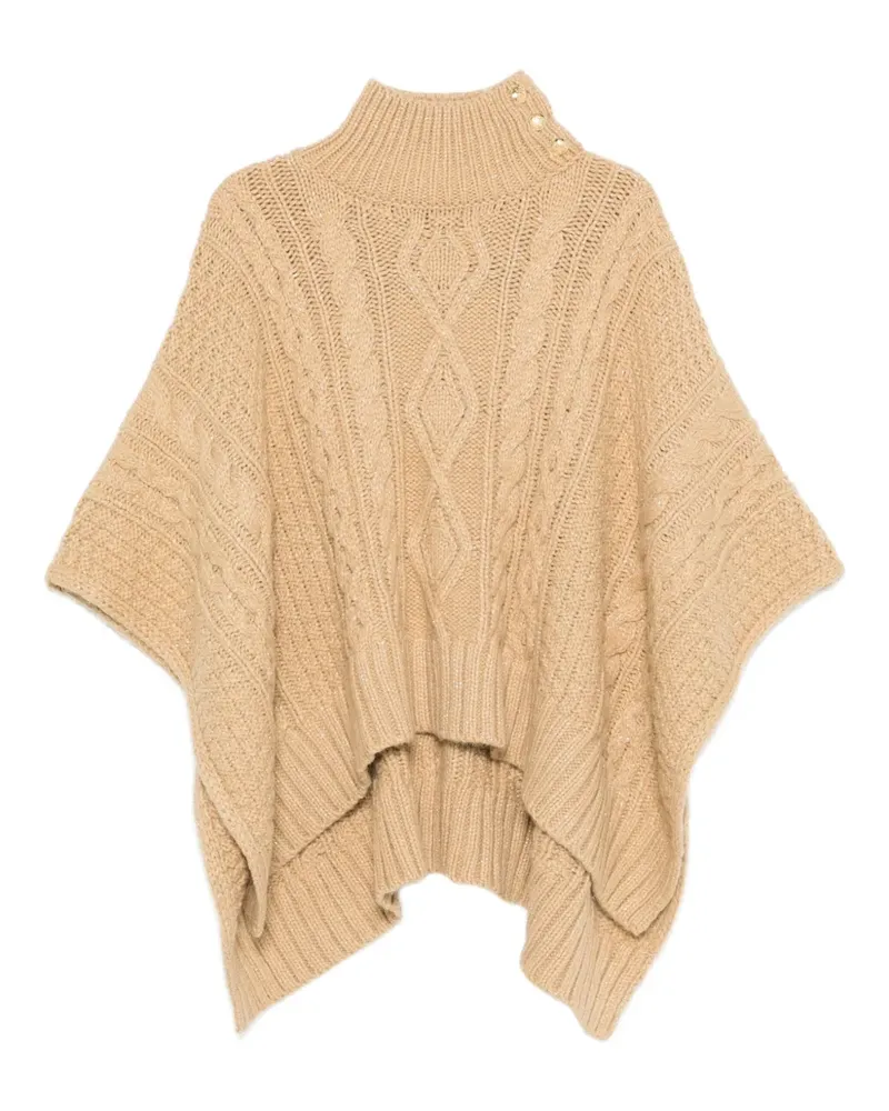 Ralph Lauren cable knit button poncho - Nude Nude