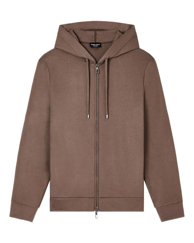 Giorgio Armani Kapuzenjacke mit Kordelzug - Braun Braun