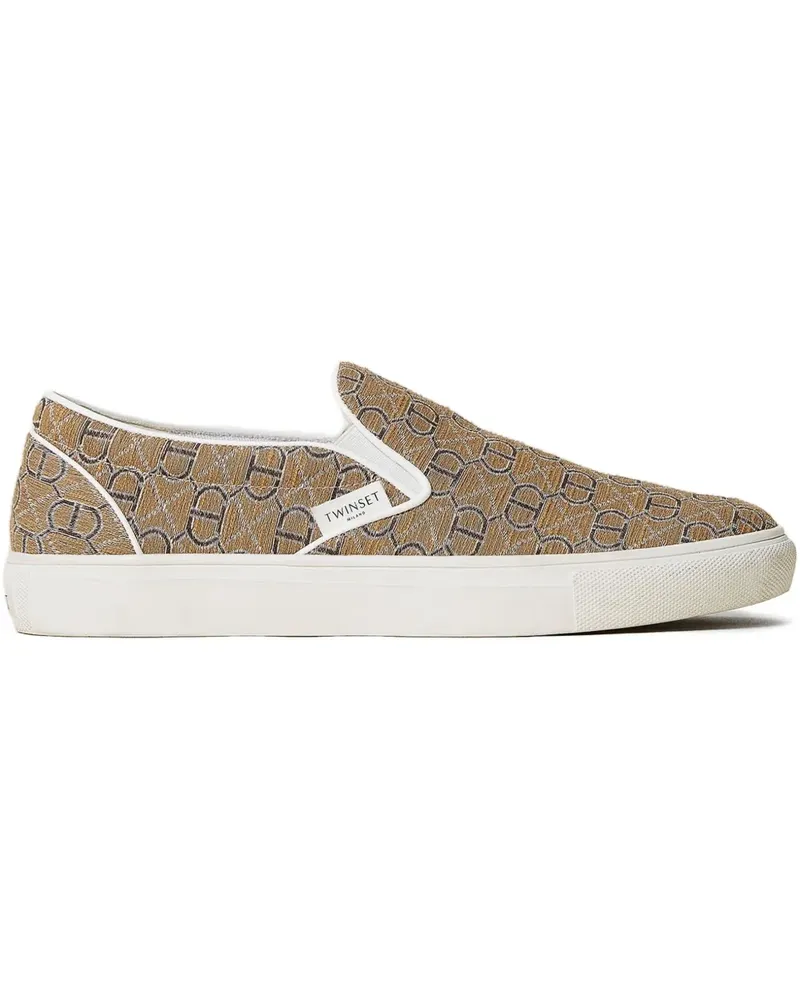 Twin-Set Sneakers mit Monogramm-Print - Braun Braun