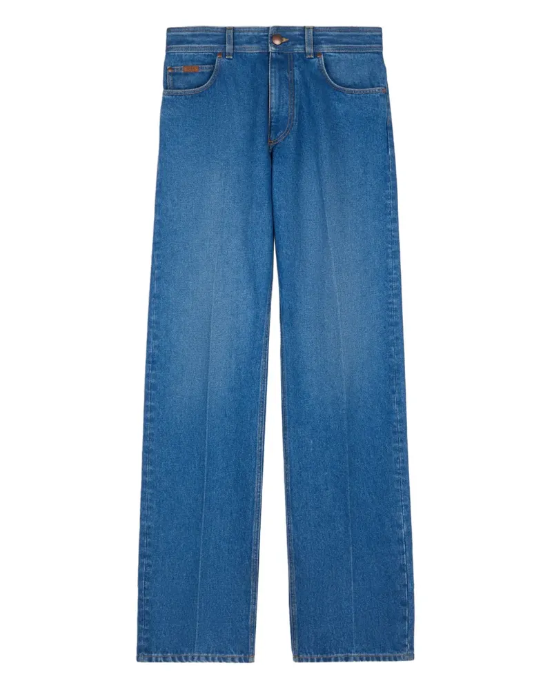 TOD'S Five-Pocket-Jeans mit Leder-Patch - Blau Blau