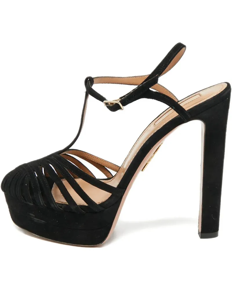 Aquazzura Sandalen aus Wildleder - Schwarz Schwarz