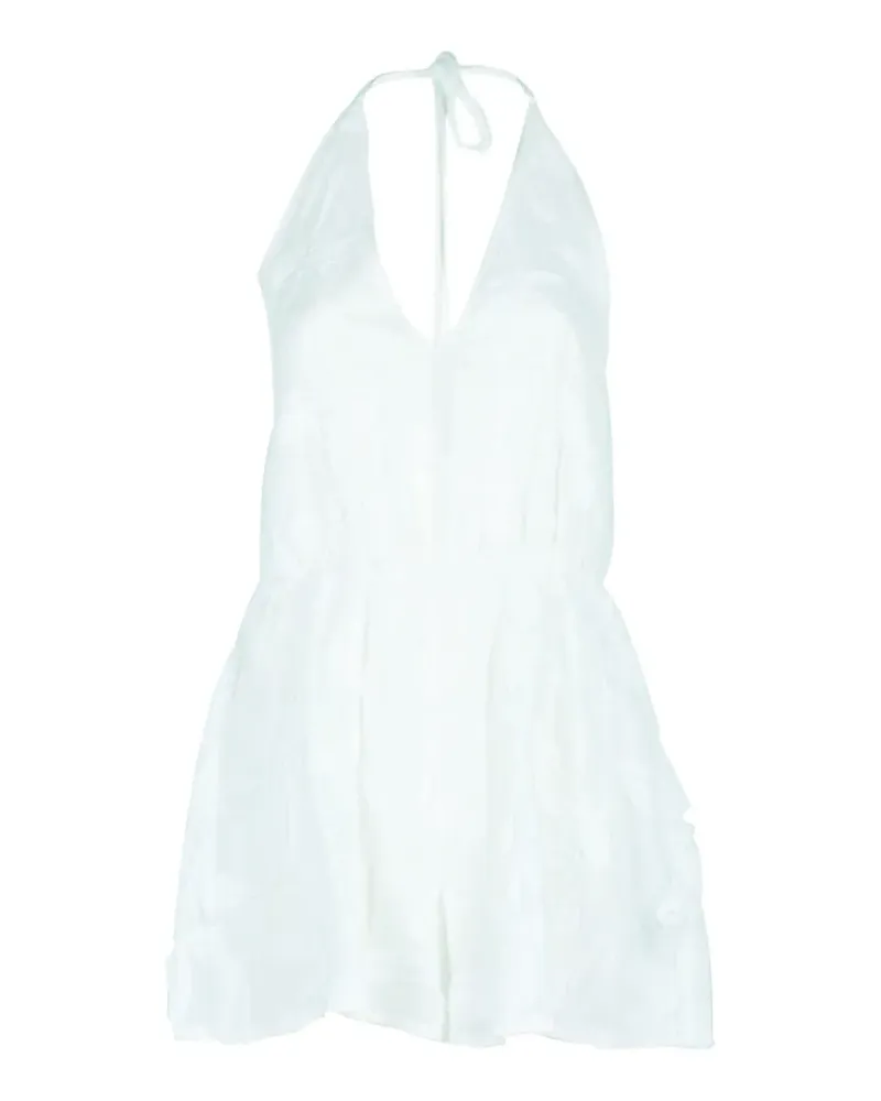 FARM Rio tie-neck cotton romper - Weiß Weiß