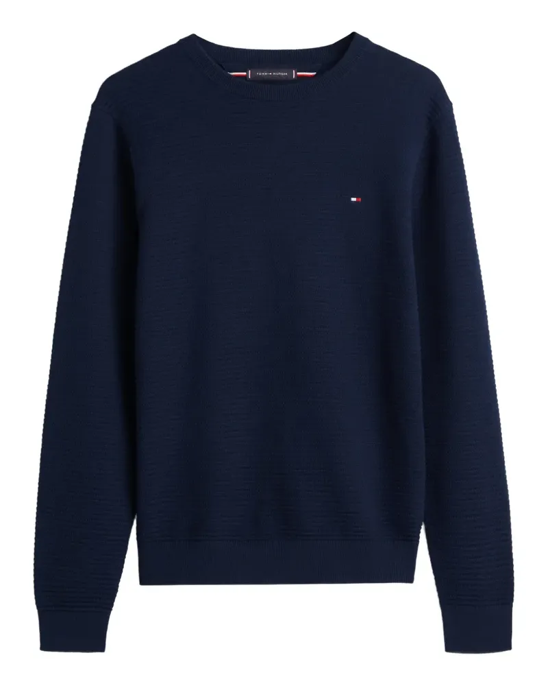 Tommy Hilfiger textured logo sweater - Blau Blau