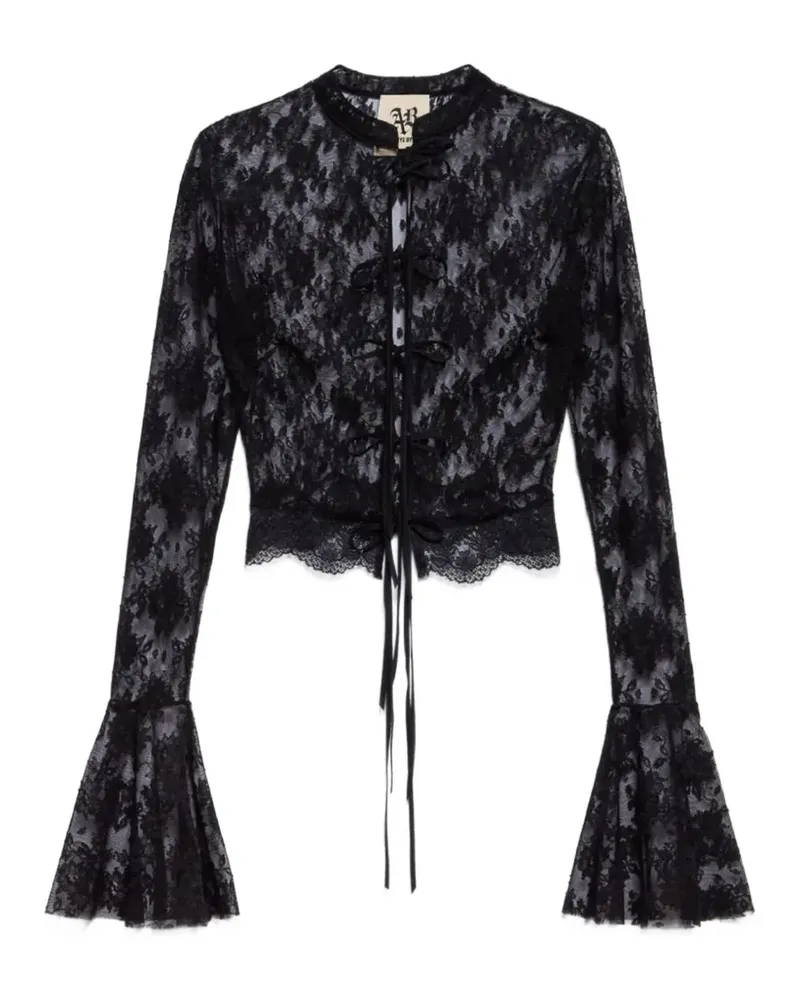 Aniye By Chemisette Era Cropped-Bluse - Schwarz Schwarz