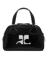 Courrèges Re-Edition Naplack Bowlingtasche Schwarz