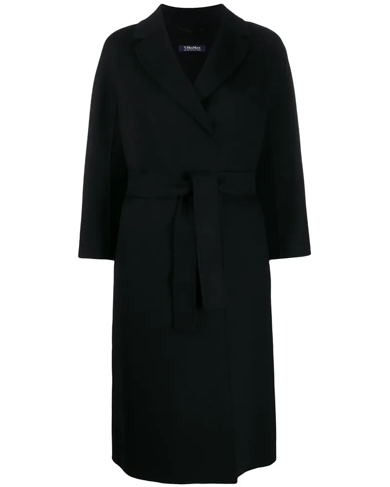 Max Mara Mantel mit Gürtel - Schwarz Schwarz