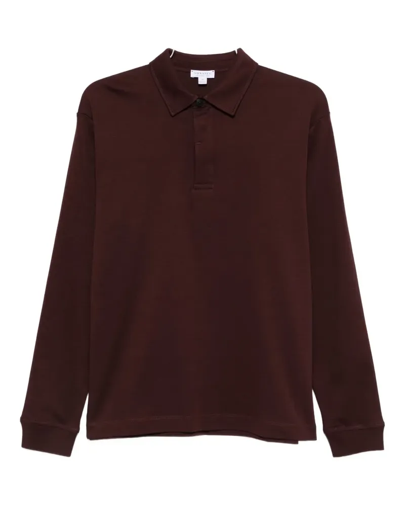 Sunspel long-sleeve polo shirt - Rot Rot