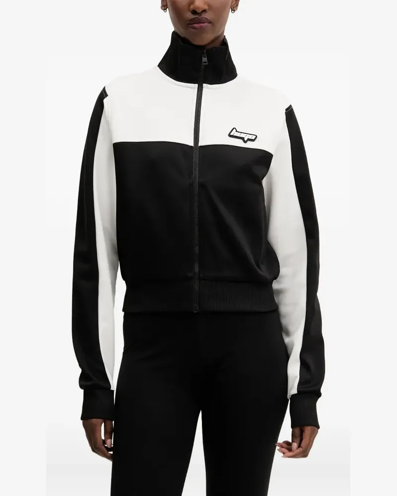 HUGO BOSS Sweatshirtjacke in Colour-Block-Optik - Schwarz Schwarz