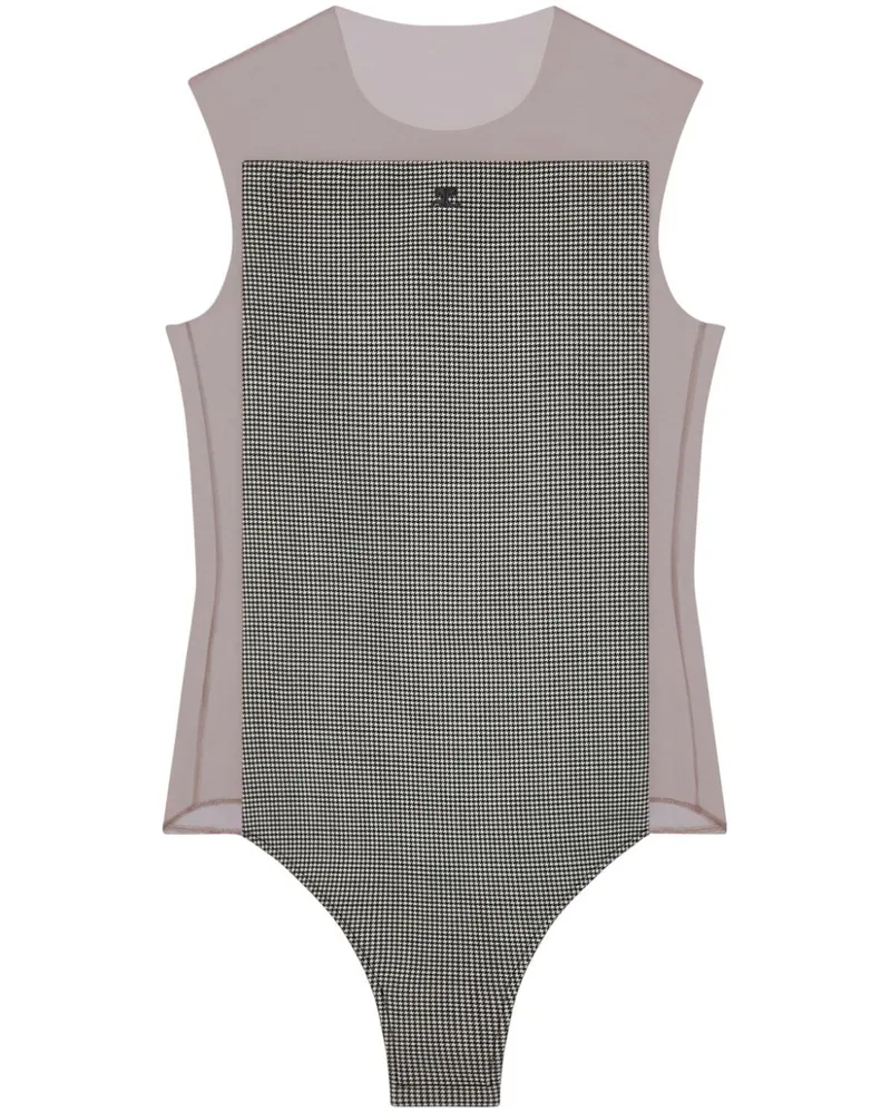 Courrèges Illusion Body mit Hahnentrittmuster - Schwarz Schwarz