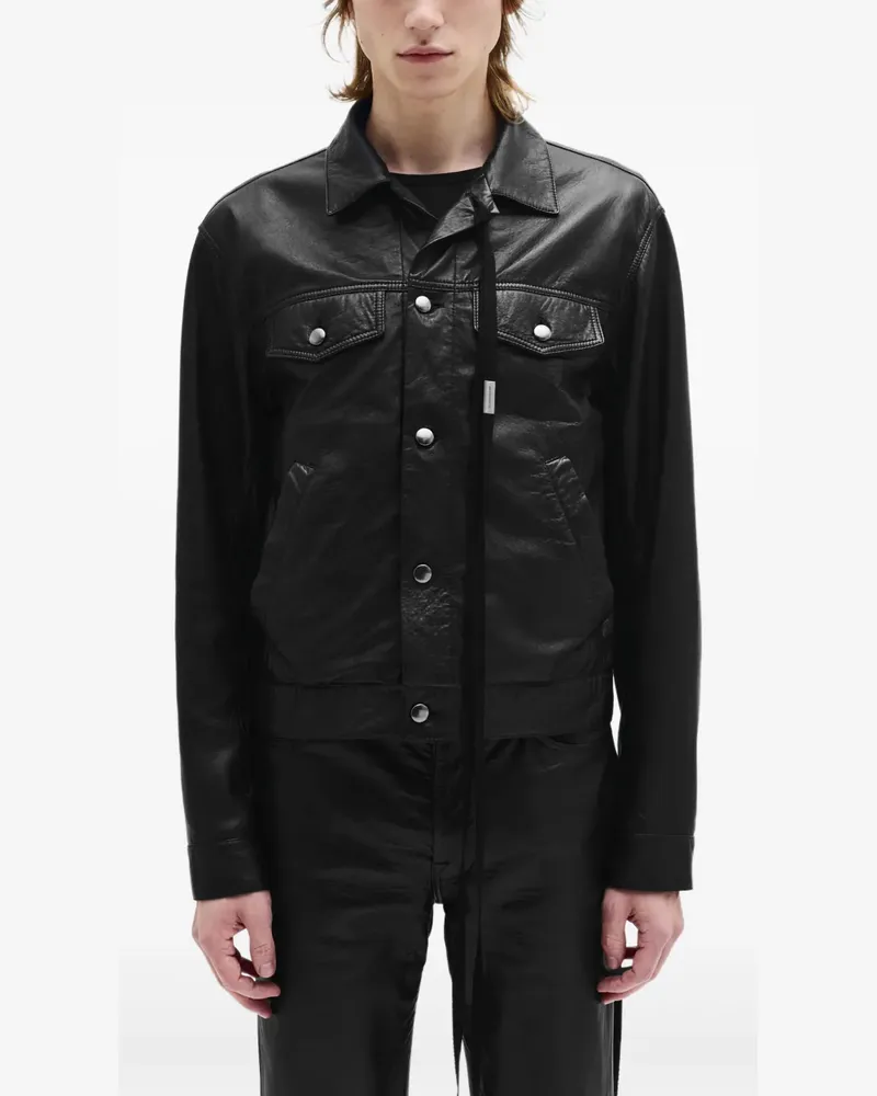 Ann Demeulemeester Raf Lederjacke - Schwarz Schwarz