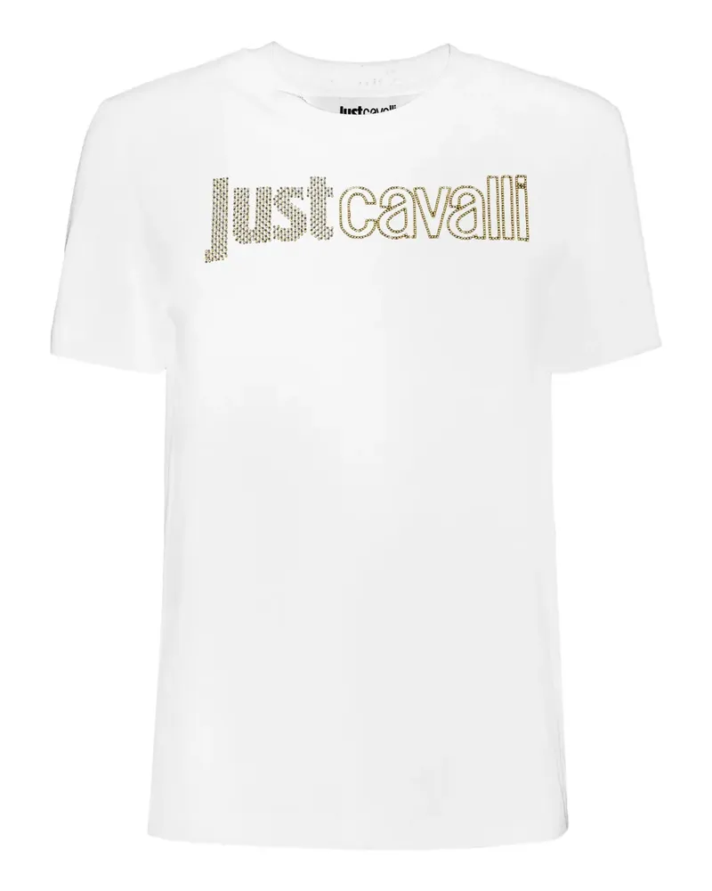 Just Cavalli T-Shirt mit verziertem Logo - Weiß Weiß