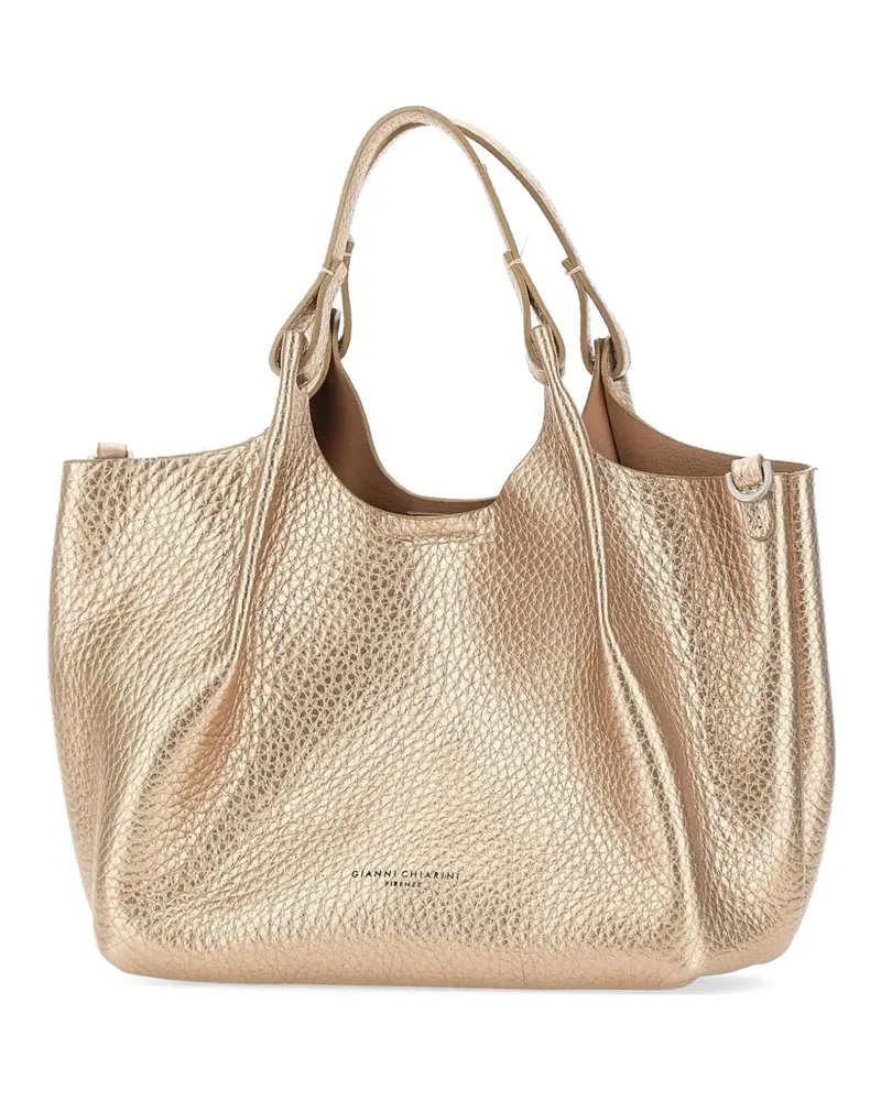 Gianni Chiarini Dua grained-leather tote bag - Gold Gold
