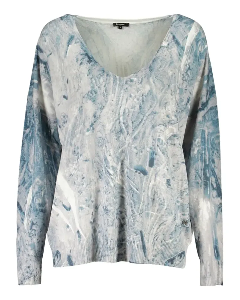 Desigual Pullover mit abstraktem Print - Blau Blau