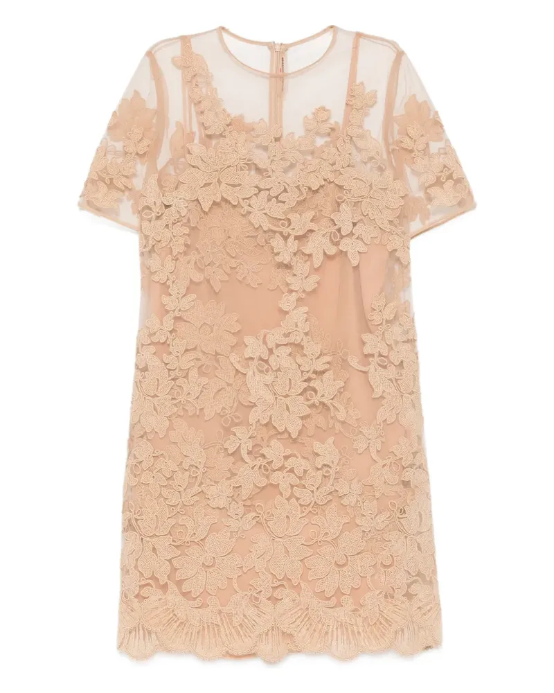 Ermanno Scervino floral lace mini dress - Nude Nude