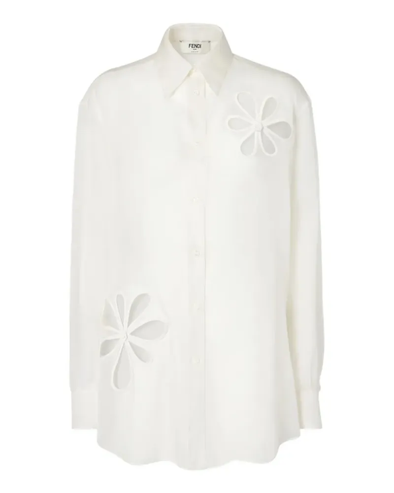 Fendi flower appliqué shirt - Weiß Weiß