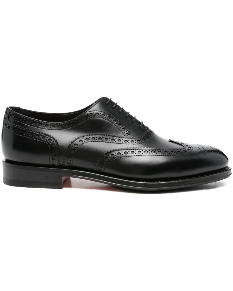 Santoni Oxford-Schuhe mit Budapestermuster - Schwarz Schwarz