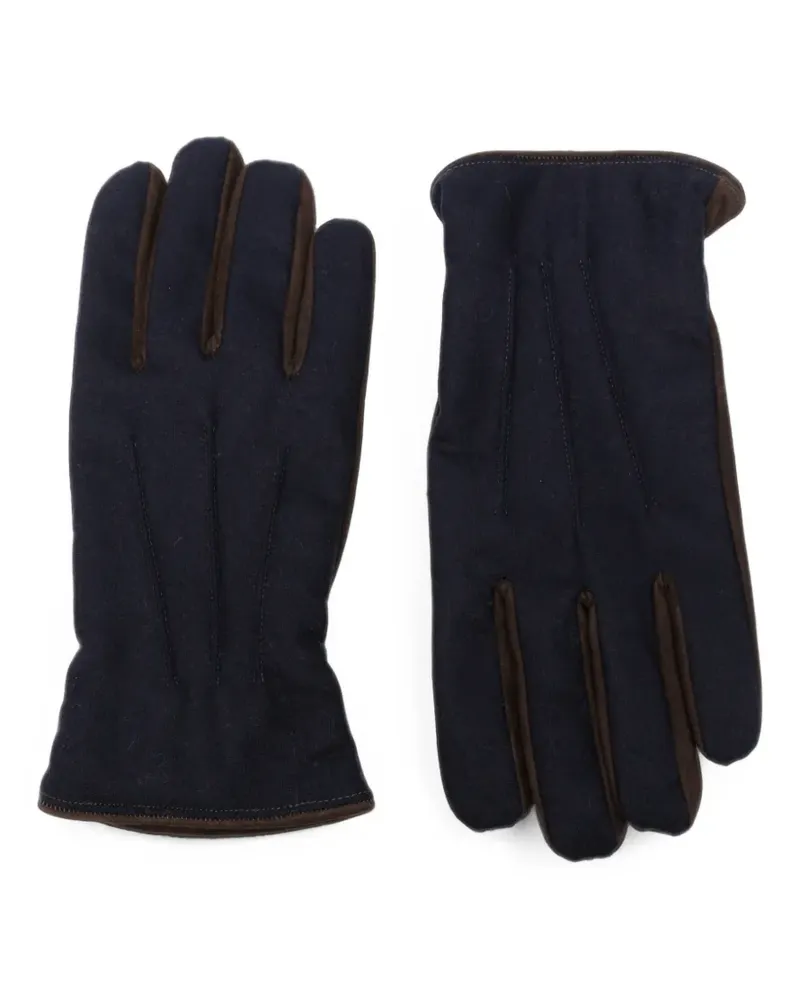 Gran Sasso panelled topstitched gloves - Blau Blau