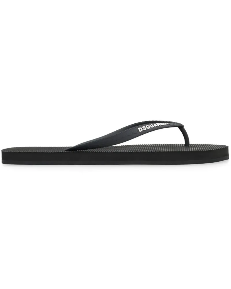 Dsquared2 Flip-Flops mit Logo - Schwarz Schwarz