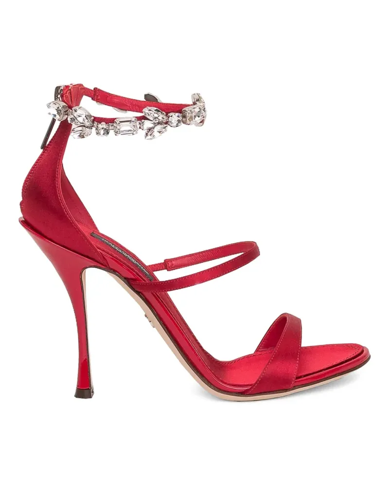 Dolce & Gabbana 105' Satinsandalen mit Kristallen - Rot Rot