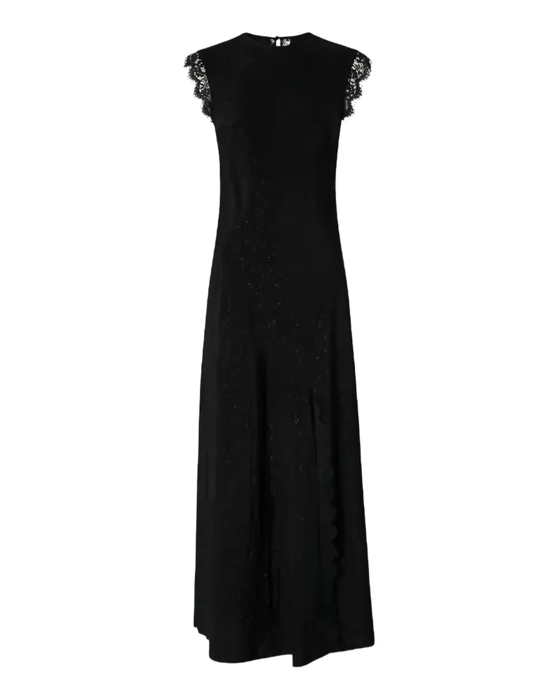 Pinko midi Alpinia lace-trim jacquard dress - Schwarz Schwarz