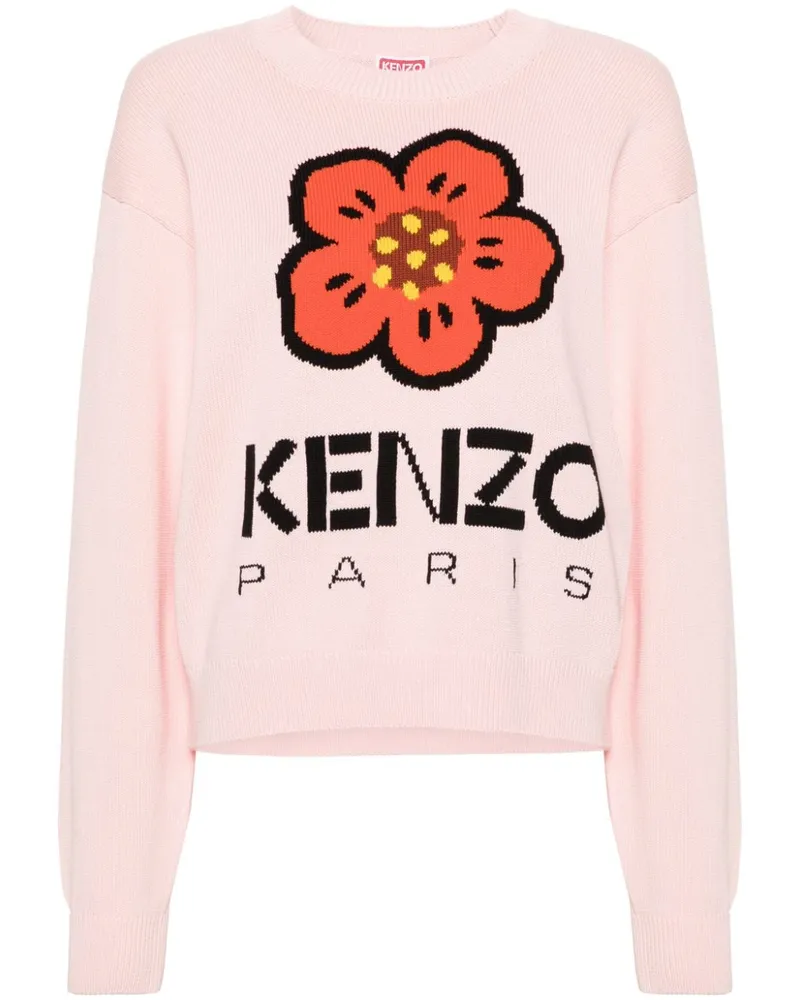 Kenzo Pullover mit Boke Flower-Intarsie Rosa