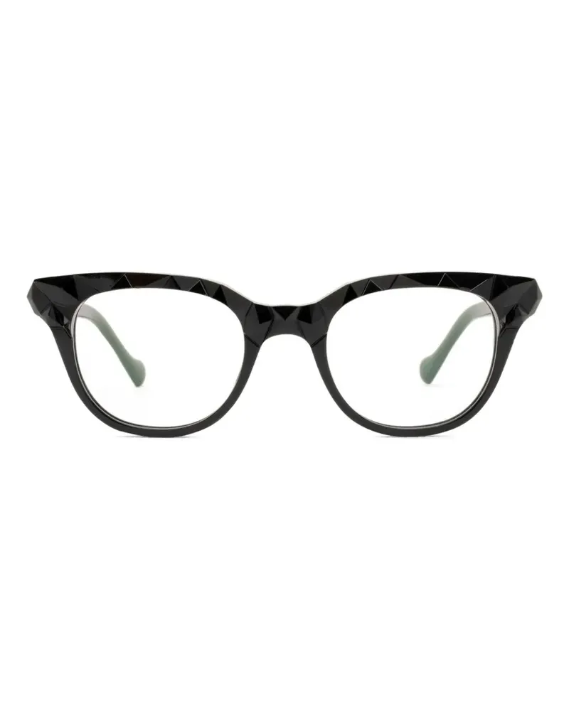 Yohji Yamamoto cat-eye frame glasses - Schwarz Schwarz