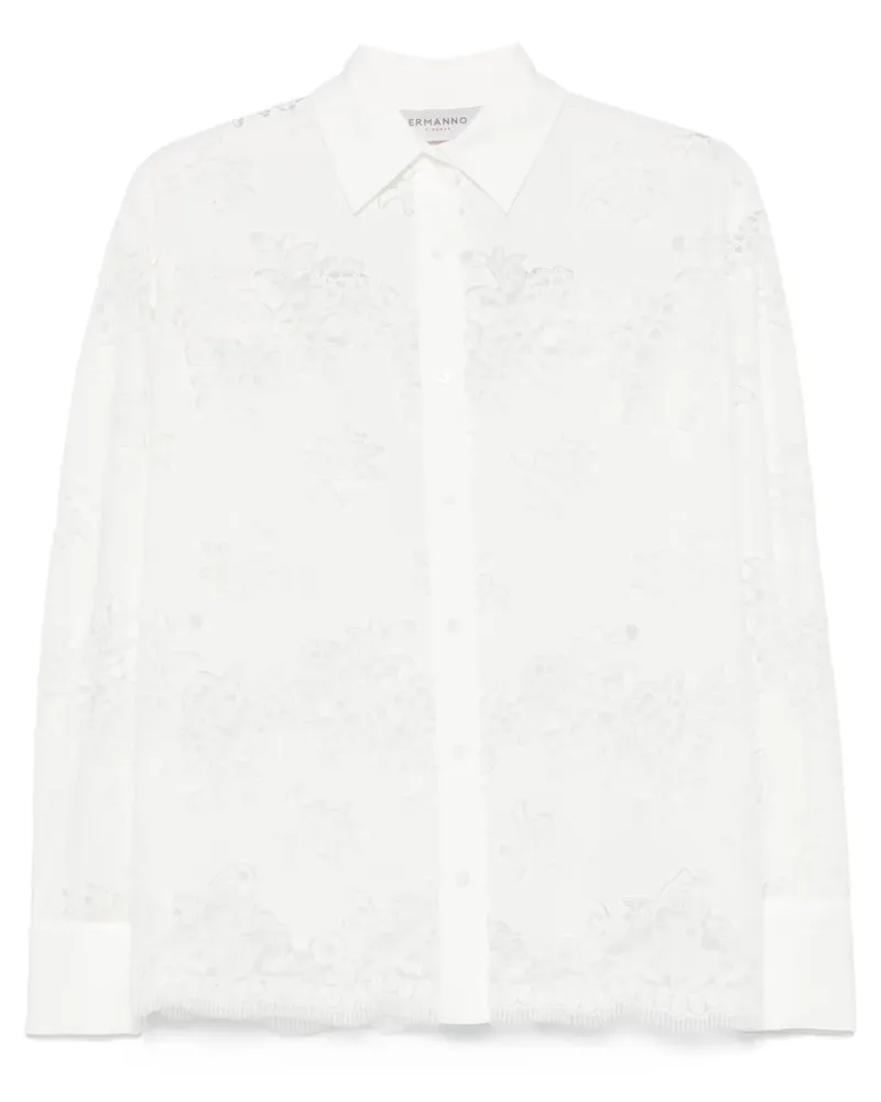 Ermanno Scervino Bluse mit Blumenstickerei - Weiß Weiß