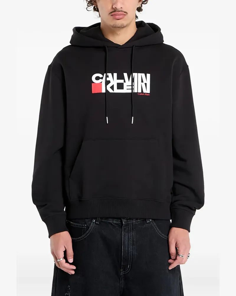 Calvin Klein logo-detail hooded sweatshirt - Schwarz Schwarz