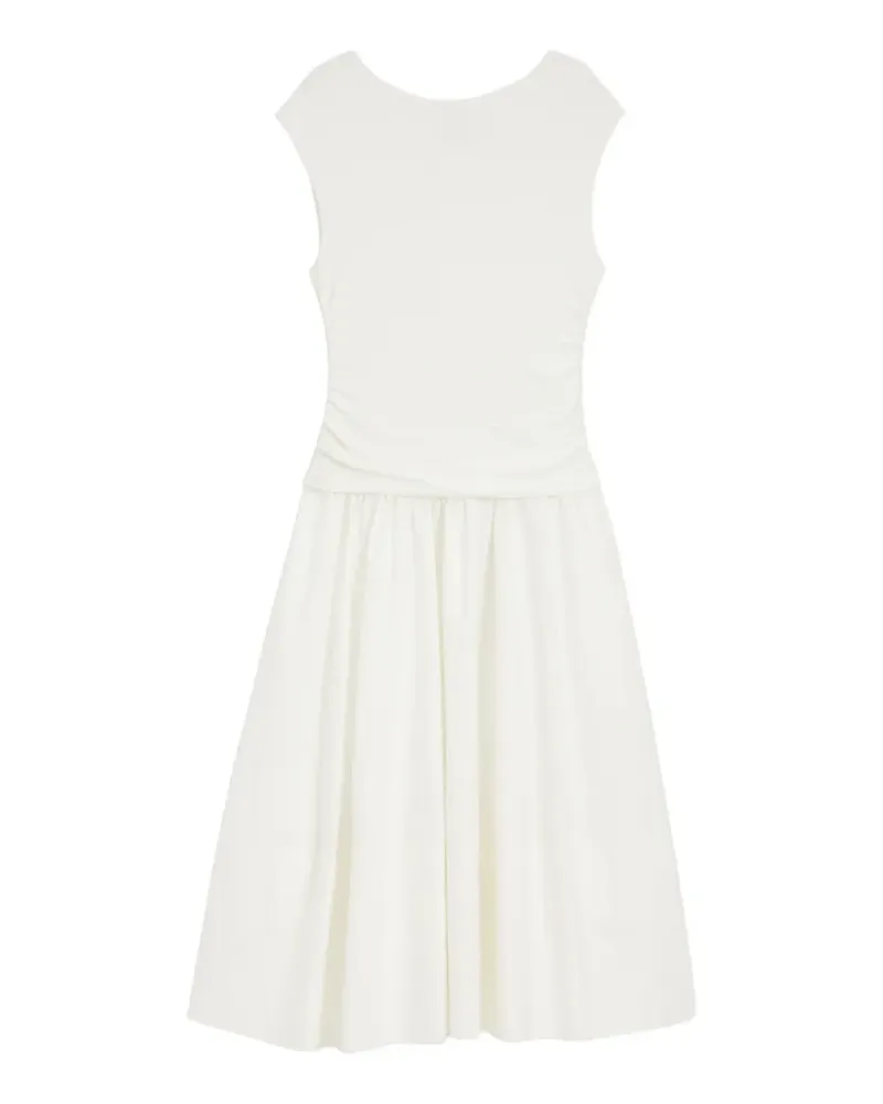 HUGO BOSS Midikleid mit Raffung - Weiß Weiß