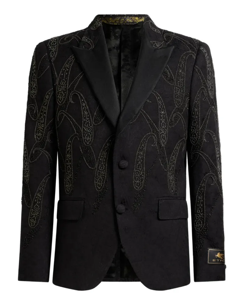 Etro paisley embroidery jacquard jacket - Schwarz Schwarz