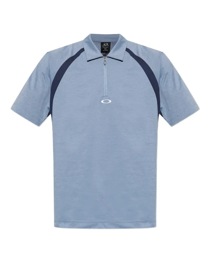 Oakley zip detail colour-block polo shirt - Blau Blau